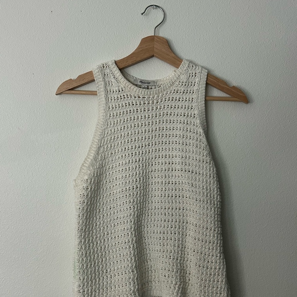 MADEWELL Cream Knit Sleeveless Top